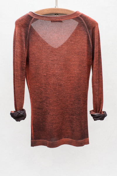 Tangerine Fitted V Neck