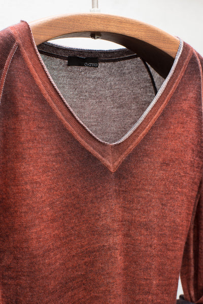 Tangerine Fitted V Neck