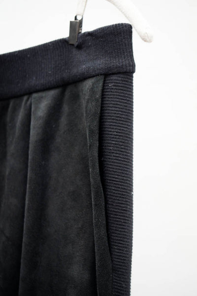 Black Leather Ottoman Pant