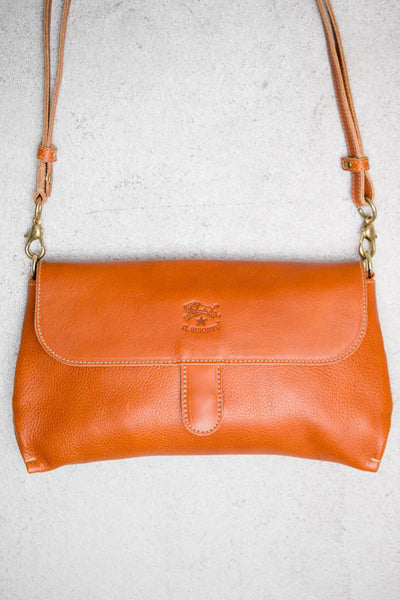 Cognac Strap Clutch