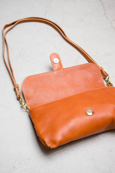 Cognac Strap Clutch
