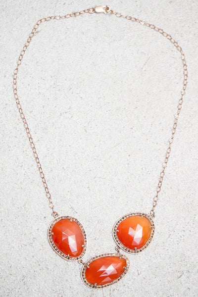 Orange Onyx 3 Slice Necklace