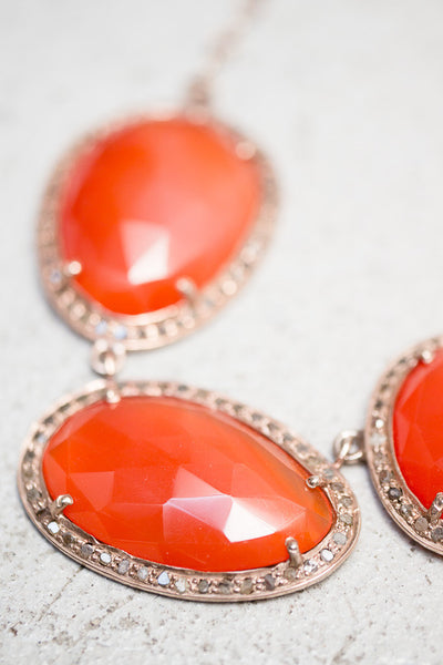Orange Onyx 3 Slice Necklace