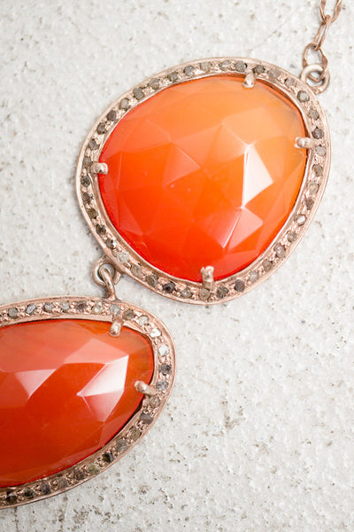 Orange Onyx 3 Slice Necklace