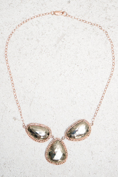 Pyrite 3 Slice Necklace