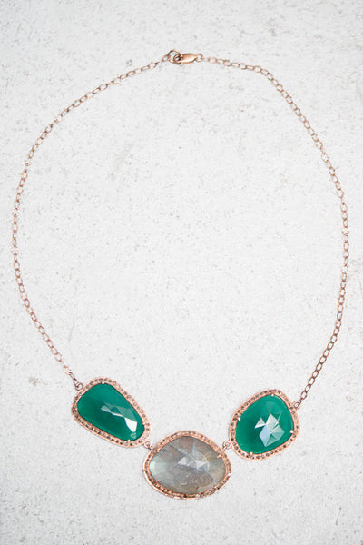 Labradorite and Green Onyx Necklace