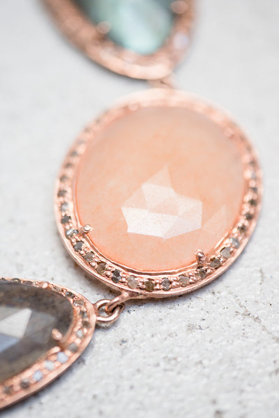 Peach Aventurine and Labradorite Necklace