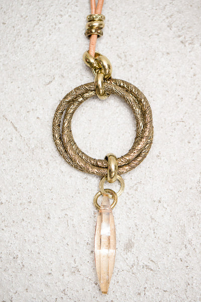 Leather Strap Swarovski Crystal Pendant