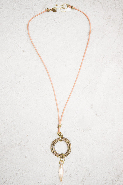 Leather Strap Swarovski Crystal Pendant
