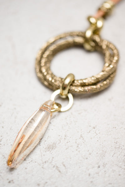 Leather Strap Swarovski Crystal Pendant