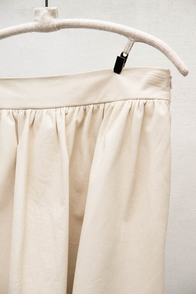 Ivory Leather Skirt