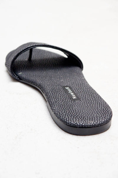 Pebbled Black Roma Sandal