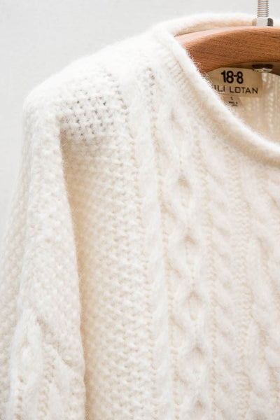 Ivory Oversized Cable Pullover