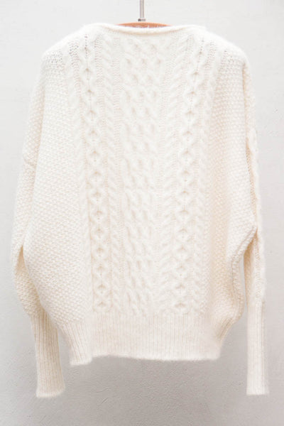 Ivory Oversized Cable Pullover