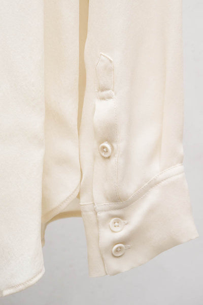 Ivory Raw Collar Blouse