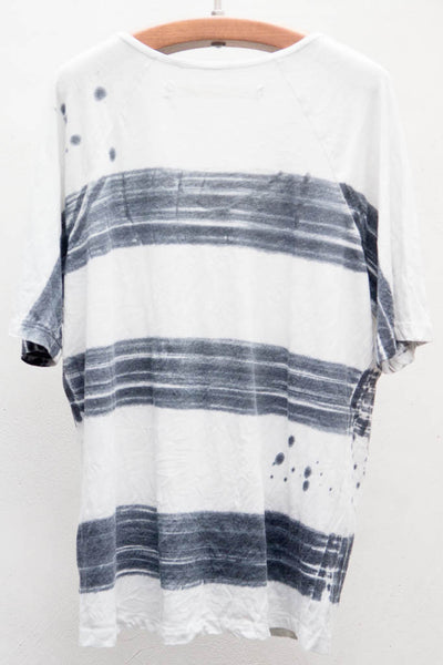 White Paint Stripe Raglan Tee