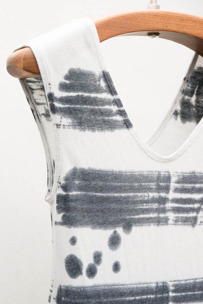 White Tie Dye Sleeveless Dress