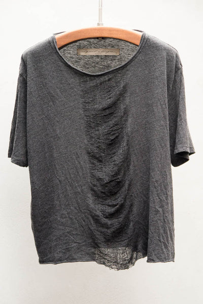 Black Shred Front Boxy Tee