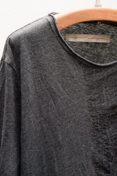 Black Shred Front Boxy Tee