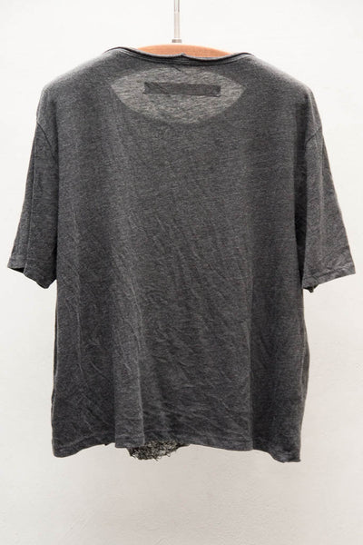 Black Shred Front Boxy Tee