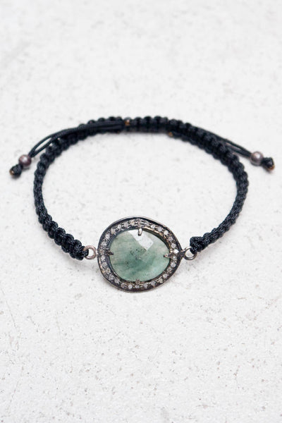 Emerald Black Cord Bracelet