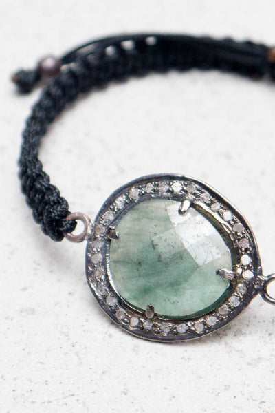 Emerald Black Cord Bracelet