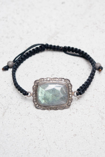 Labradorite Black Cord Bracelet