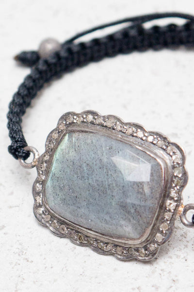 Labradorite Black Cord Bracelet