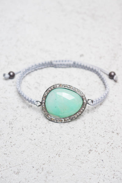 Chrysoprase Gray Cord Bracelet