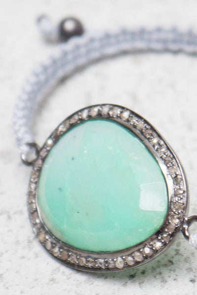 Chrysoprase Gray Cord Bracelet