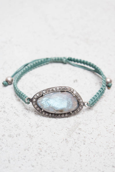 Labradorite Green Cord Bracelet