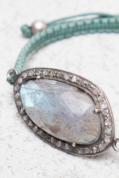 Labradorite Green Cord Bracelet