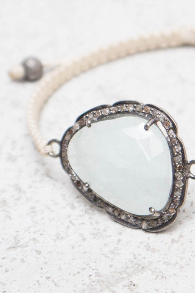 Aquamarine Vanilla Cord Bracelet