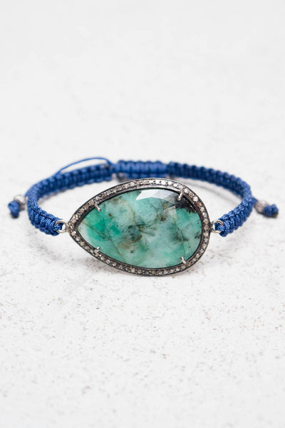 Emerald Navy Cord Bracelet