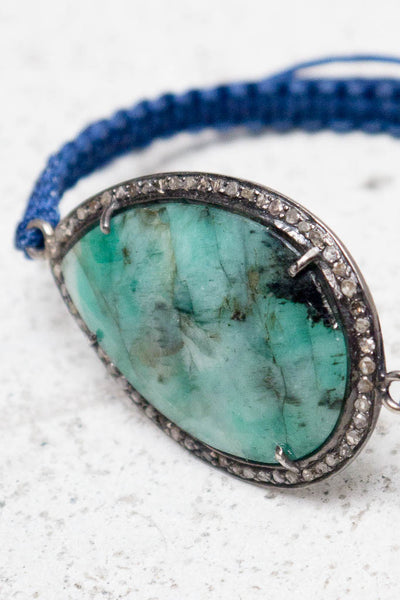 Emerald Navy Cord Bracelet