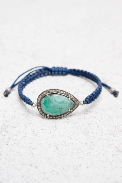 Emerald Navy Cord Bracelet