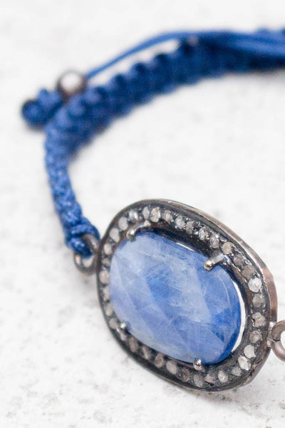 Kyanite Navy Cord Bracelet