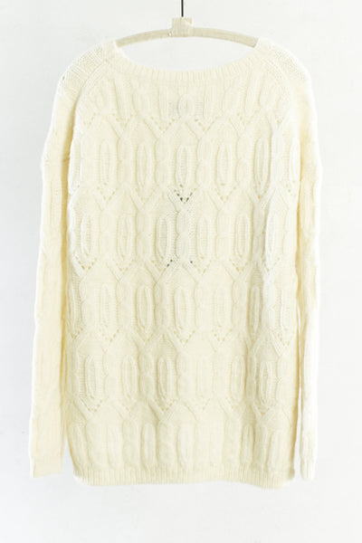 Cream Open Cable Stitch Pullover