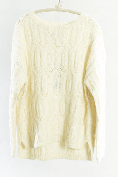 Cream Open Cable Stitch Pullover