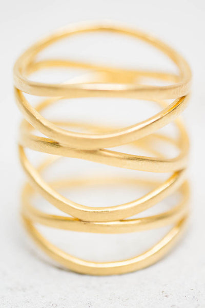 22k Gold Double Spiral Ring