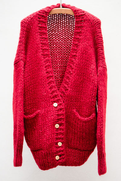 Red Coquille Cardigan