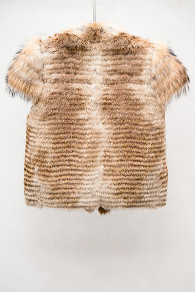 Cap Sleeve Reversible Rabbit and Racoon Fur Vest