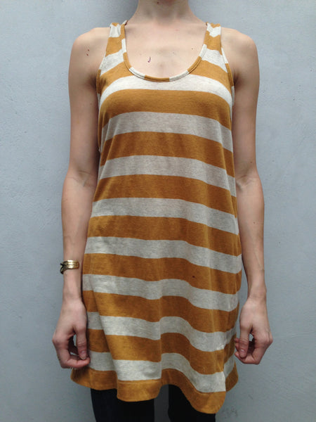 STRIPED LINEN + COTTON JERSEY