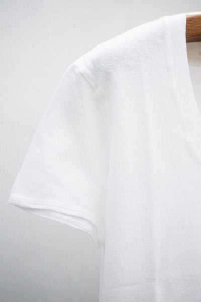 White Short Sleeve U Neck
