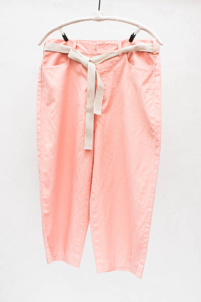 Wide Leg Crop Pant Peach