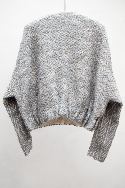Charcoal & Ecru Boatneck Pullover