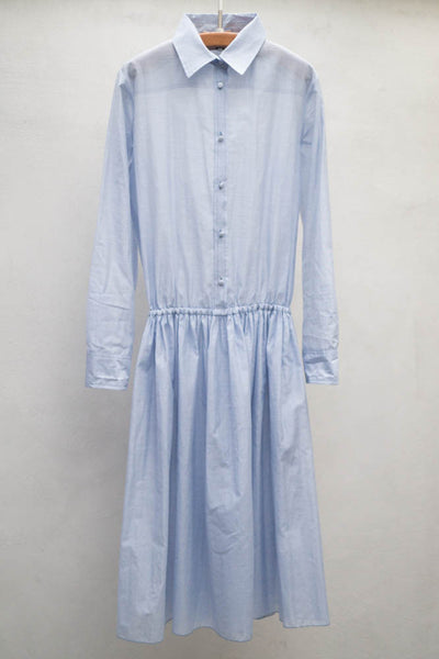 Sky Blue Long Sleeve Shirt Dress