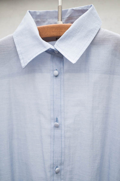 Sky Blue Long Sleeve Shirt Dress