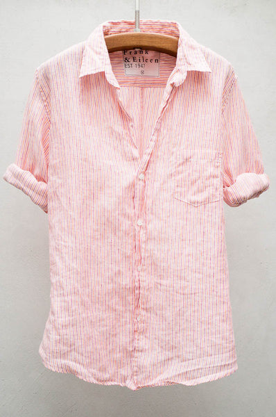 Fuchsia Orange Stripe Linen Barry Shirt