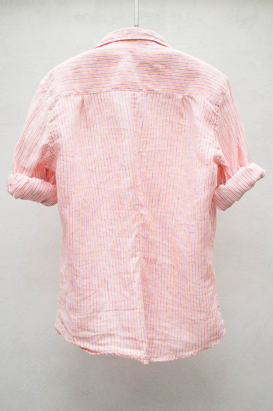 Fuchsia Orange Stripe Linen Barry Shirt